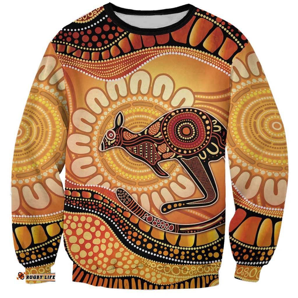 Indigenous Kangaroo Australia Sweatshirt Australian Aboriginal Art Proud LT14