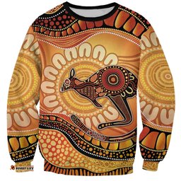Indigenous Kangaroo Australia Sweatshirt Australian Aboriginal Art Proud LT14