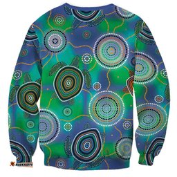 NAIDOC 50 Years of Deadly Sweatshirt Sea Turtle Aboriginal Dot Art LT19