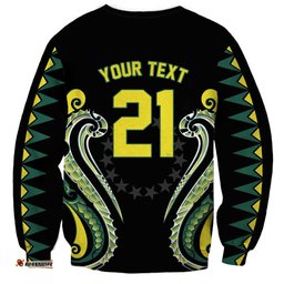 Custom Rugby Cook Islands Avaiki Sweatshirt Black Kuki Airani Tribal Maori Inspired LT9