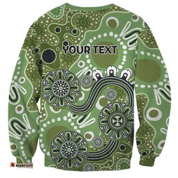 Personalised NAIDOC Week 50 Years Deadly Always Sweatshirt Green Aboriginal Artwork Dot Painting LT9