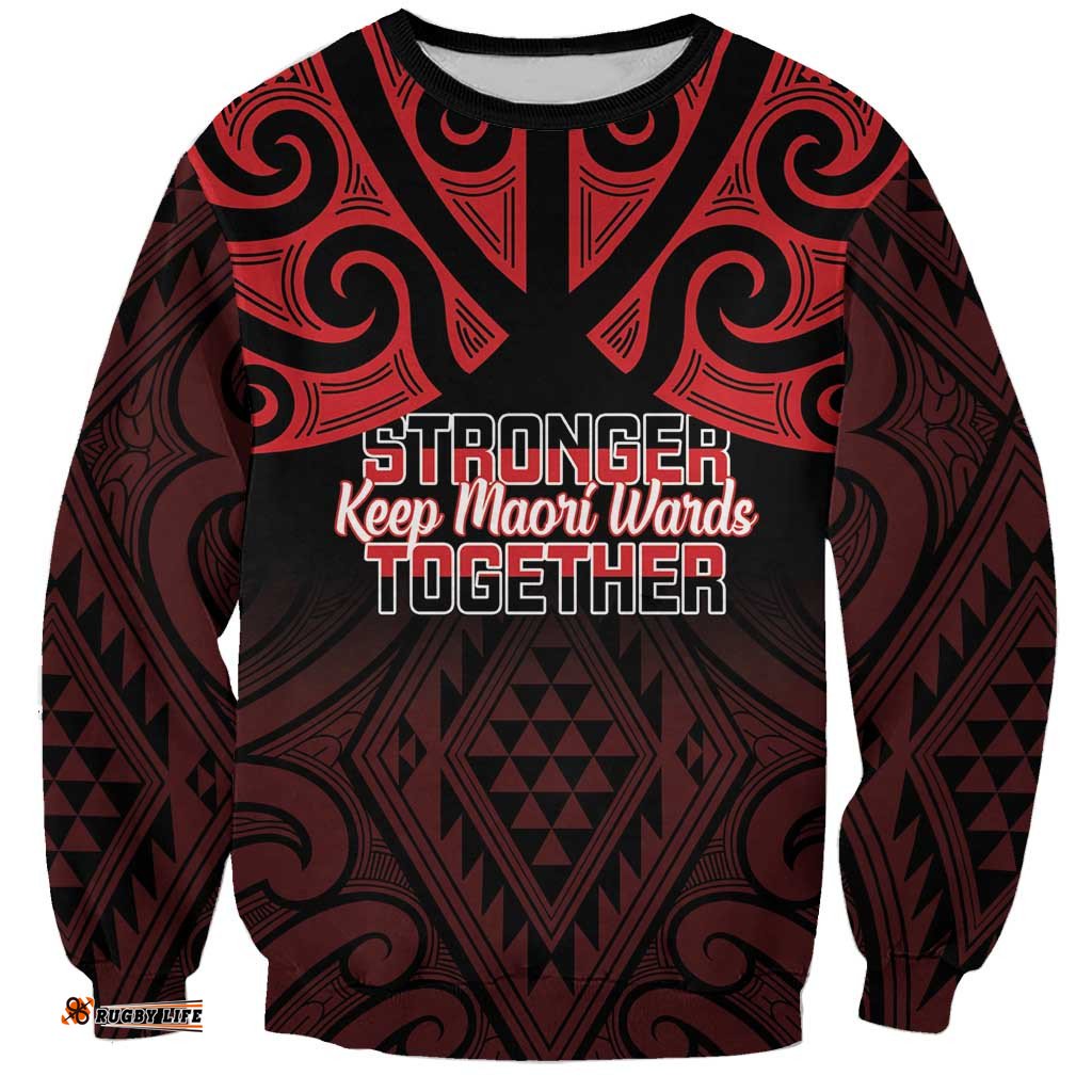 Personalised Keep Maori Wards New Zealand Sweatshirt Stronger Together Aotearoa Taniko LT14