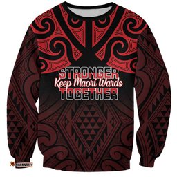 Personalised Keep Maori Wards New Zealand Sweatshirt Stronger Together Aotearoa Taniko LT14