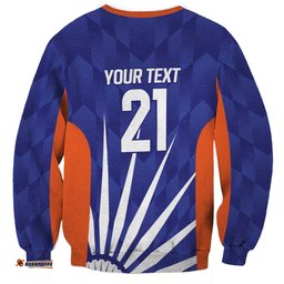 India Cricket Custom Sweatshirt Ashoka Chakra with Flag Style LT9