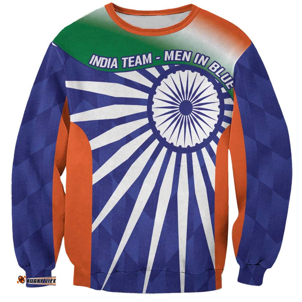 India Cricket Custom Sweatshirt Ashoka Chakra with Flag Style LT9