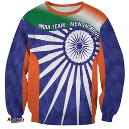 India Cricket Custom Sweatshirt Ashoka Chakra with Flag Style LT9