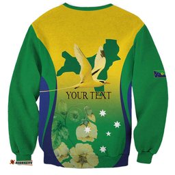 Personalised Australia Christmas Island Sweatshirt Golden Bosun Abutilon listeri With Map LT14