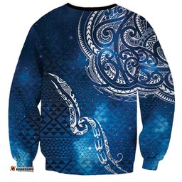 Matariki Galaxy Sweatshirt New Zealand Map Maori Pattern LT9