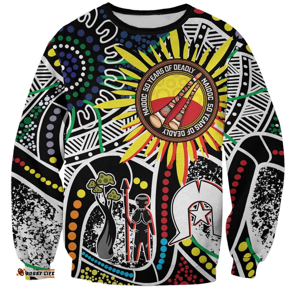 NAIDOC 50 Years of Deadly Personalised Sweatshirt Aboriginal Dot Art LT9