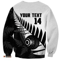 New Zealand Lawn Bowls Custom Sweatshirt Aotearoa Silver Fern LT14