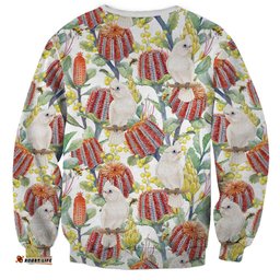 Little Corella Australia Cockatoo Sweatshirt Cacatua Sanguinea Banksia Seamless White LT14