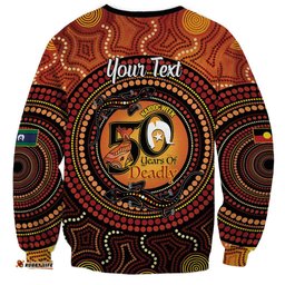 NAIDOC Week 2026 Personalised Sweatshirt 50 Years of Deadly Lizard Kangaroo Aboriginal Art LT14