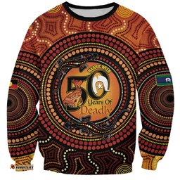 NAIDOC Week 2026 Personalised Sweatshirt 50 Years of Deadly Lizard Kangaroo Aboriginal Art LT14