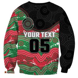 Custom Rabbitohs Sweatshirt Rabbit Mascot With Aboriginal Indigenous DT05