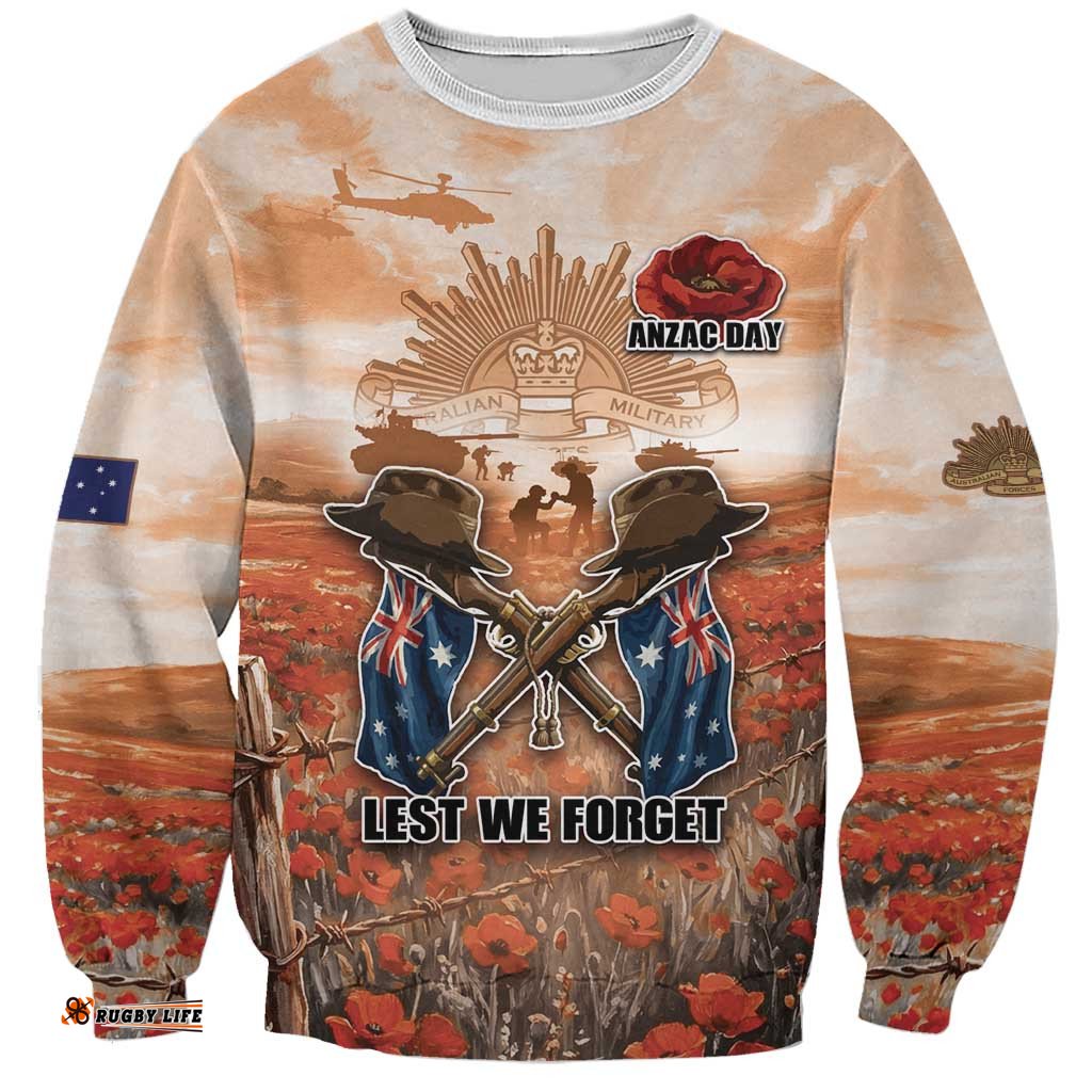 Personalised ANZAC Day Sweatshirt Commemorative Soldier Tribute DT05