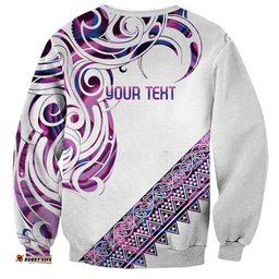 Mawhero Paua shell Kowhaiwhai Taniko Personalised Sweatshirt Turtle Tattoo Maori Tribal Style LT9