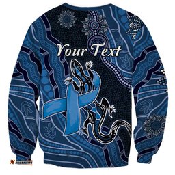 Personalised Autism Awareness Sweatshirt Hope Ribbon And Aboriginal Patterns DT05
