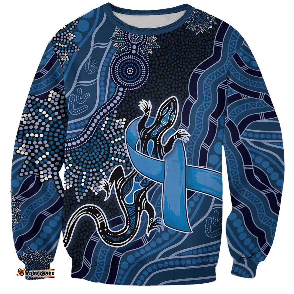 Personalised Autism Awareness Sweatshirt Hope Ribbon And Aboriginal Patterns DT05