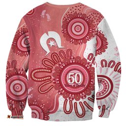 NAIDOC Week 2026 Sweatshirt 50 Years Deadly Dhari Pink Aboriginal Art LT14