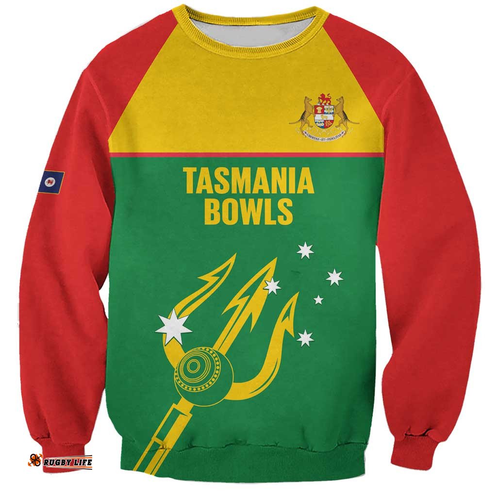 Custom Tasmania Bowls Australia Sweatshirt Go Tasmanian Tridents LT14