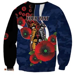 Geelong Cats ANZAC Personalised Sweatshirt Lest We Forget Poppy Camo LT9
