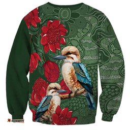 Kokaburra and Waratah Sweatshirt Aboriginal Art LT9