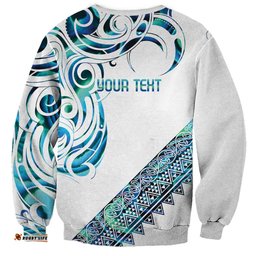 Kahui Whetu Paua shell Kowhaiwhai Taniko Personalised Sweatshirt Turtle Tattoo Maori Tribal Style LT9
