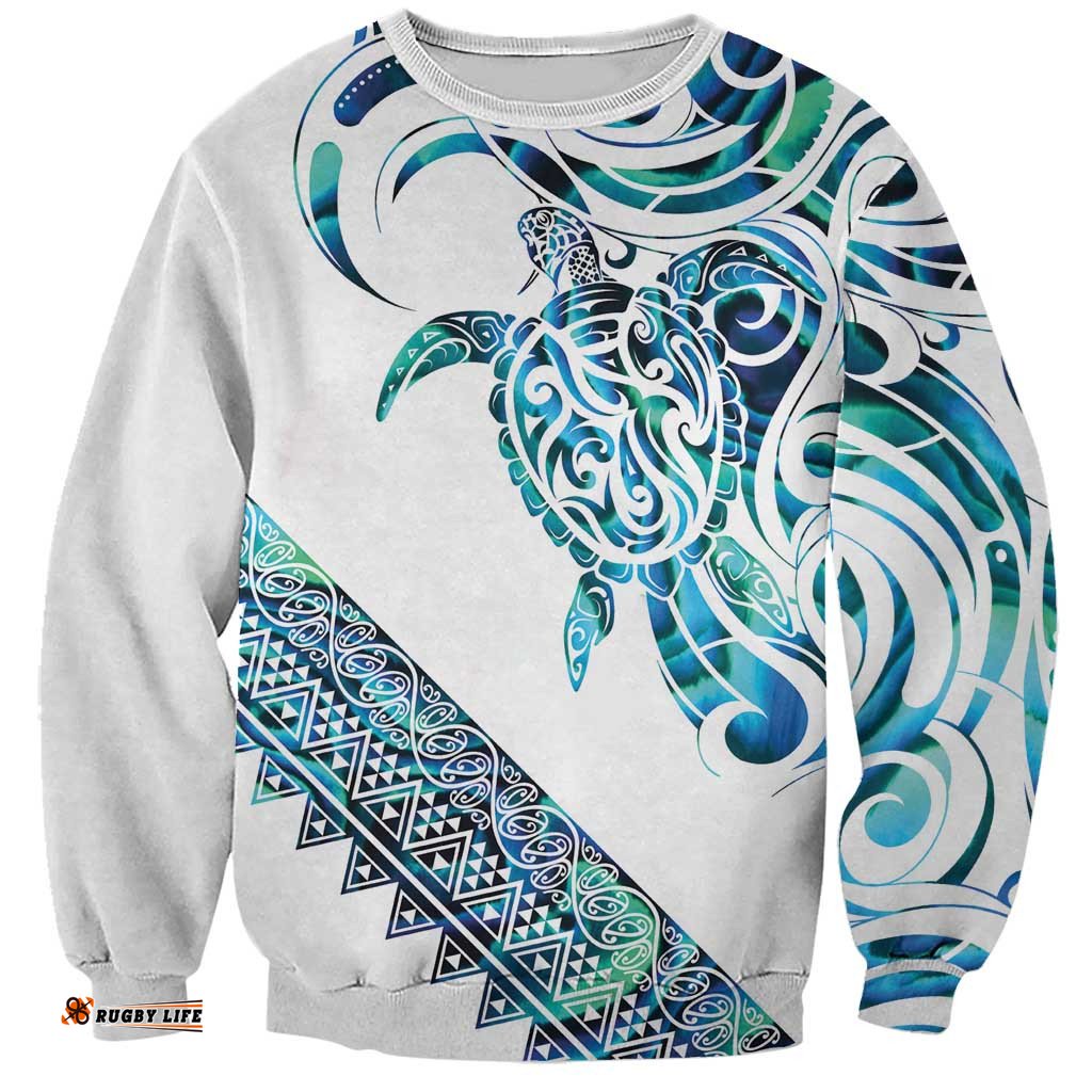 Kahui Whetu Paua shell Kowhaiwhai Taniko Personalised Sweatshirt Turtle Tattoo Maori Tribal Style LT9