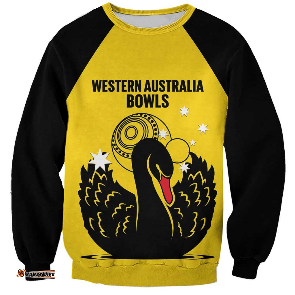Custom Western Australia Bowls Sweatshirt Go Champions WA Black Swan LT14
