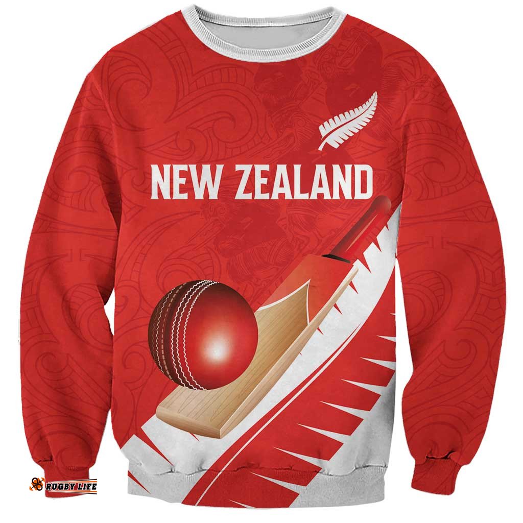 Custom New Zealand Cricket Sweatshirt Kiwi Birds Haka Dance Red Fern Sporty Style LT03