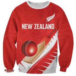 Custom New Zealand Cricket Sweatshirt Kiwi Birds Haka Dance Red Fern Sporty Style LT03