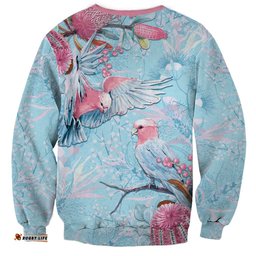 Galah Birds Australia Baby Blue & Pink Sweatshirt LT7