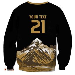 Custom Oceania Football NZ South Island Sweatshirt Minimal Mount Cook Silhouette LT9