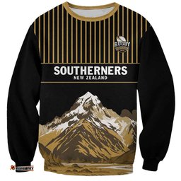 Custom Oceania Football NZ South Island Sweatshirt Minimal Mount Cook Silhouette LT9