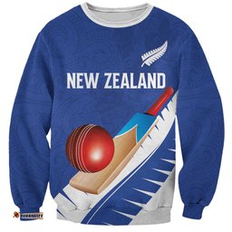 Custom New Zealand Cricket Sweatshirt Kiwi Birds Haka Dance Blue Fern Sporty Style LT03