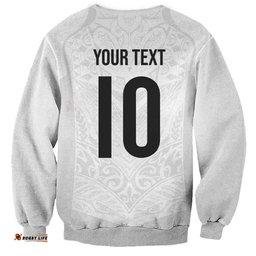 Custom New Zealand Football Sweatshirt The Whites-Sporty T90 Style LT03