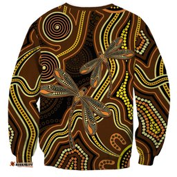 Orange Indigenous Dragonfly Australia Sweatshirt Aboriginal Art LT14