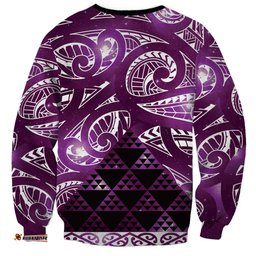 Matariki New Zealand Sweatshirt NZ Niho Taniwha Maori New Year Purple Galaxy LT14