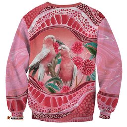 Indigenous Pink Galah Australia Sweatshirt Australian Hakea Aboriginal Art Proud LT14