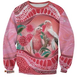 Indigenous Pink Galah Australia Sweatshirt Australian Hakea Aboriginal Art Proud LT14