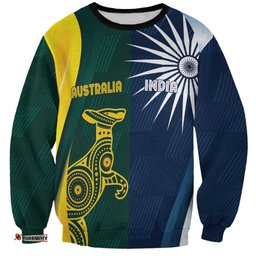 Custom India and Australia Cricket Sweatshirt Special Half-Half Mix LT7