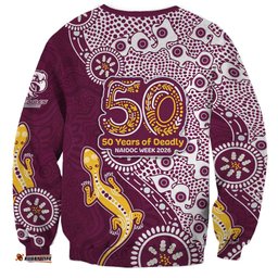 Manly Warringah Sea Eagles NAIDOC Week 2026 Sweatshirt Aboriginal Lizard Dot Painting - 50 Years of Deadly TS04