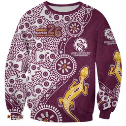 Manly Warringah Sea Eagles NAIDOC Week 2026 Sweatshirt Aboriginal Lizard Dot Painting - 50 Years of Deadly TS04