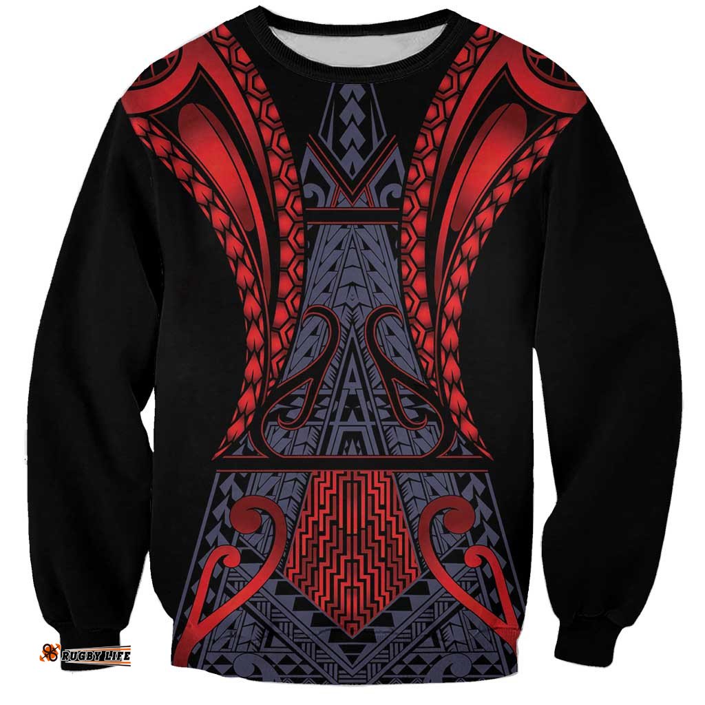Custom New Zealand Sweatshirt Maori Kiwiana Pattern Tukutuku Motif LT9