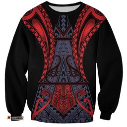 Custom New Zealand Sweatshirt Maori Kiwiana Pattern Tukutuku Motif LT9