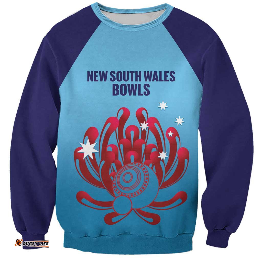 Custom New South Wales Bowls Australia Sweatshirt Go Champions NSW Waratah LT14