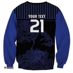 Custom Oceania Football NZ Auckland Sweatshirt Minimal City Map Style LT9