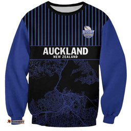 Custom Oceania Football NZ Auckland Sweatshirt Minimal City Map Style LT9