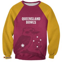 Custom Queensland Bowls Australia Sweatshirt Go Champions QLD Kookaburra LT14