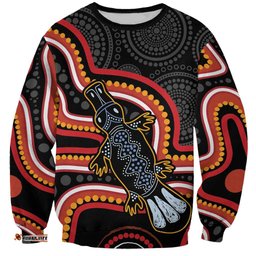 Indigenous Platypus Australia Sweatshirt Australian Aboriginal Art Proud LT14
